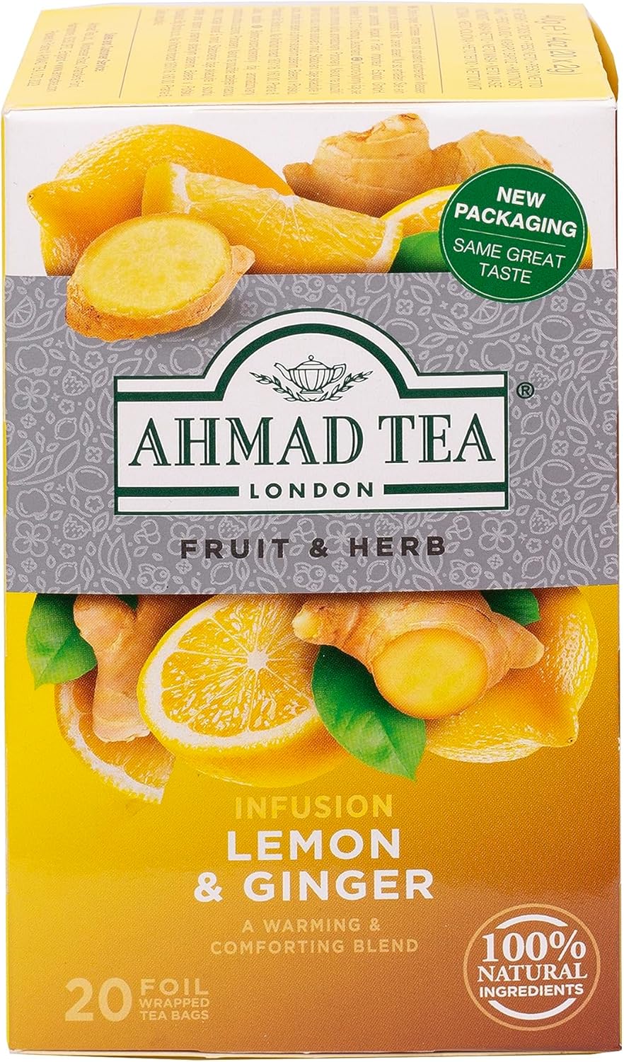 Ahmad Tea Lemon & Ginger Fruit & Herbal Infusion - 20 Teabags